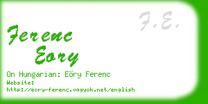 ferenc eory business card